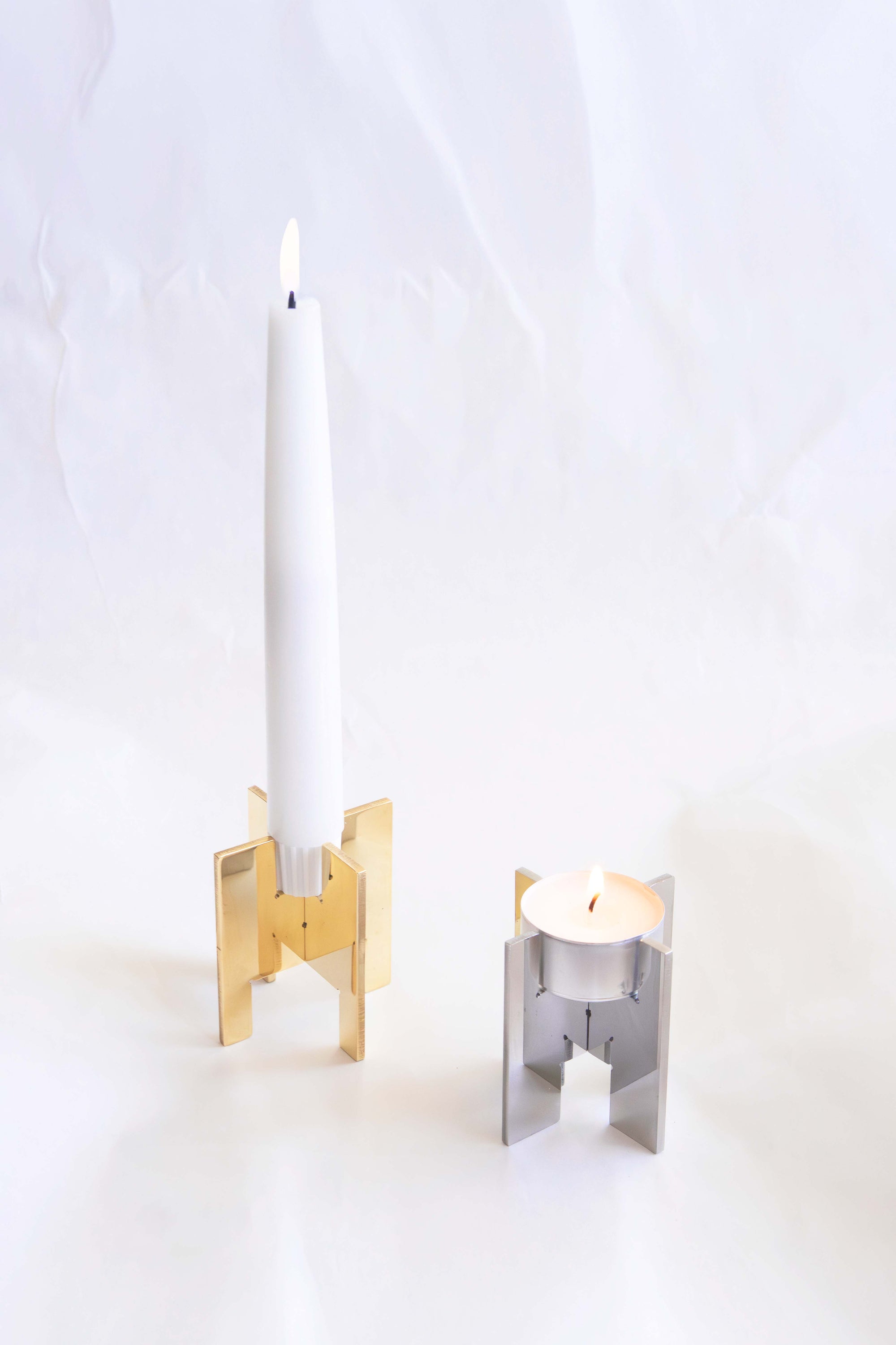 H64 // Solid Metal Candleholder Mirror Finish No. 8