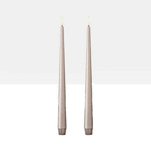LED Taper Candles — Champagne Metallic