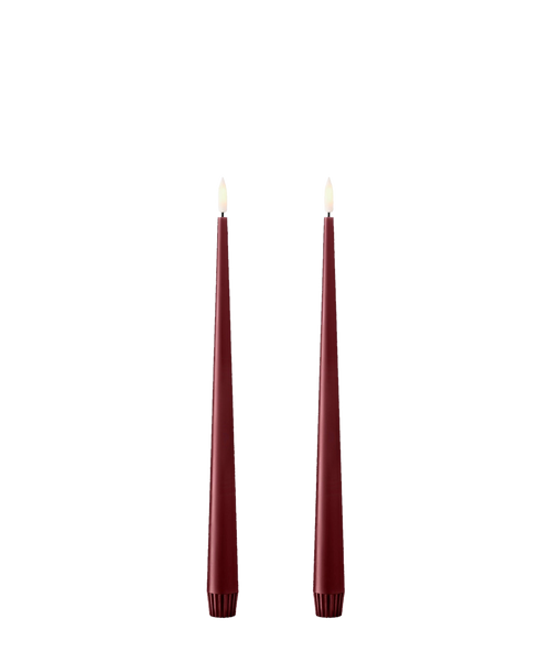 LED Taper Candles — Deep Wine