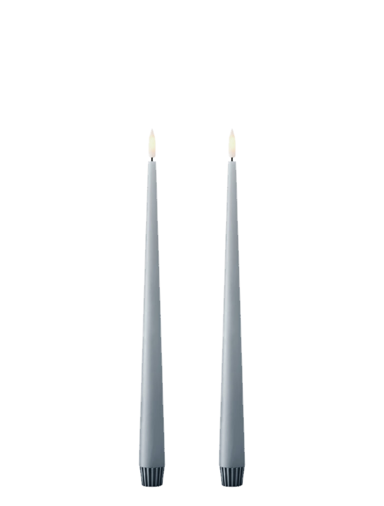 LED Taper Candles — Dusty Blue
